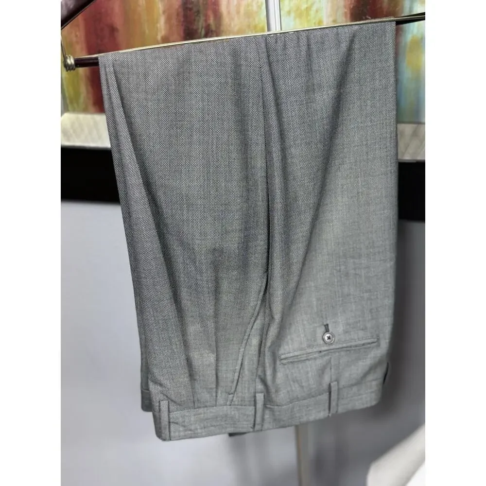 Brooks Brothers 1818 Madison Mens Gray Birdseye 2 Piece Suit 42R Pant 34/30